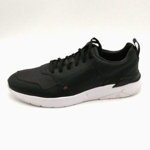 Care Of Womens Low Top Sneaker Black Leather Lace Up Almond Toe Wedge Heel 9.5‎